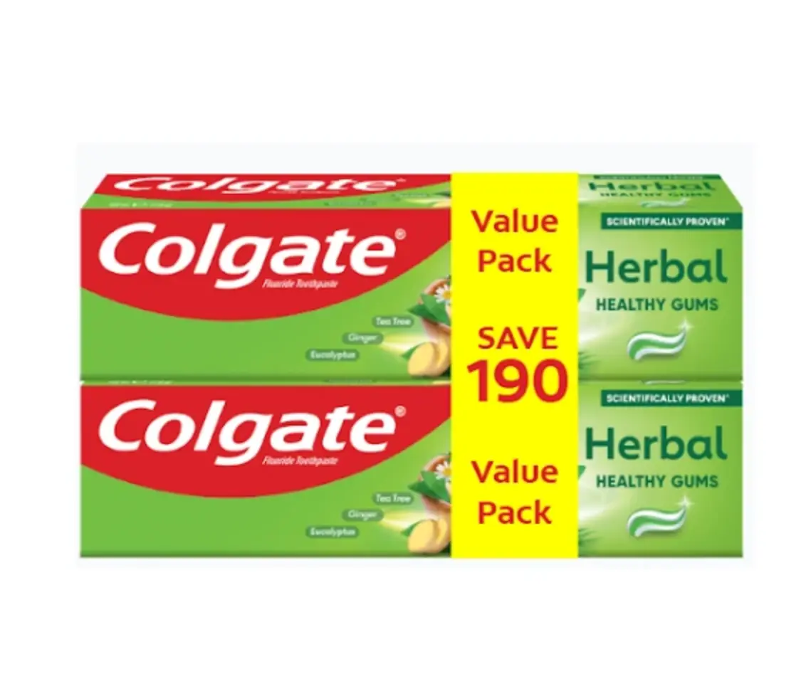Colgate Herbal Strong Teeth & Healthy Gums Toothpaste Super Savings Value Twin Pack - 2x140g